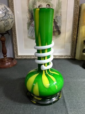 白明月藝術／古物雜貨店 歐洲早期手工玻璃花瓶