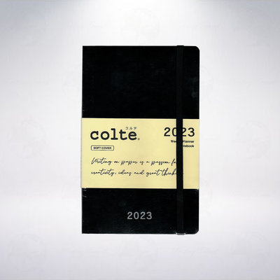 日本 Colte 2023年A5橫線週計畫軟皮筆記本: 黑色
