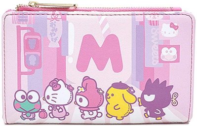 預購 美國帶回 Loungefly Sanrio Hello Kitty 三麗鷗童趣款 粉色 女孩款  中夾 雙折 錢包