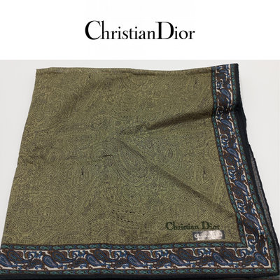 【皮老闆二店】 新古真品 Christian Dior  迪奧 手帕 女用手帕 氣質手帕 精品手帕 未使用 F186