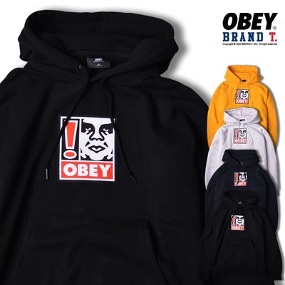 【Brand T】OBEY EXCLAMATION POINT HOODIE 臉譜 LOGO 刷毛 連帽 帽T 4色