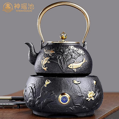 現貨：茶壺日本鑄鐵壺茶專用燒水壺電陶爐煮茶器鐵茶壺鐵壺鑄鐵茶壺煮茶壺