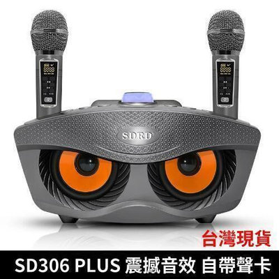 【現貨】暢銷《SD306 PLUS》升級版貓頭鷹 最新款 麥克風音響 便攜式戶外音響 K歌音響致ts