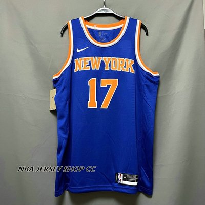 NBA 男士全新原裝 Nba 紐約尼克斯隊 #17 林書豪威爾圖標版球衣熱壓藍色