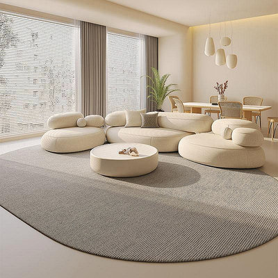現貨：奶風地毯客廳輕奢高級家用沙發茶幾毯簡約臥室房間免洗可擦地墊