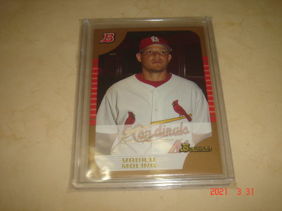 美國職棒 Cardinals Yadier Molina 2005 Bowman Draft Gold 厚卡 球員卡