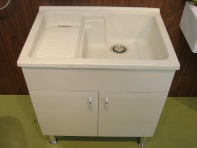--villa時尚生活--※ 新型 L-900四方型檯面式洗衣槽+櫃