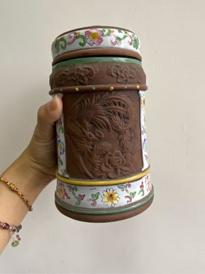 早期收藏-中國紫砂鳳茶葉罐