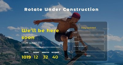 Rotate Under Construction 響應式網頁模板、HTML5+CSS3、網頁設計  #04112
