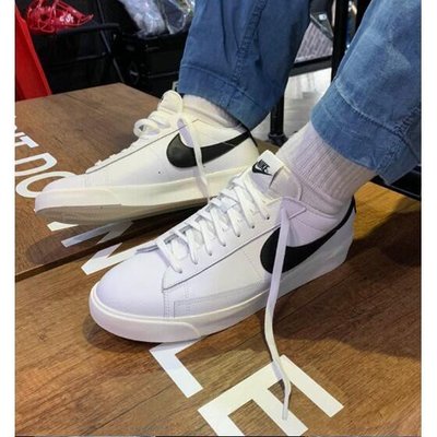 【正品】Nike Blazer Low Leather 白色 黑勾 ESO著 CI6377-101現貨潮鞋