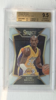 2014-15 Select prizms silver #20 kobe bryant BGS9.5