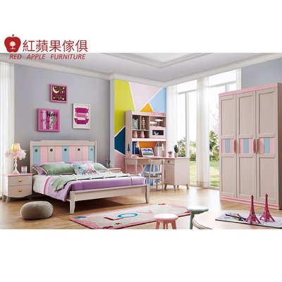 [紅蘋果傢俱] LOD-613 5尺床(另售床頭櫃 三門衣櫃 L型書桌) 實木床 兒童床 臥室組