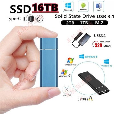 SSD移動固態硬盤16TB 8TB 4TB 2TB 1TB擴容移動固態硬盤
