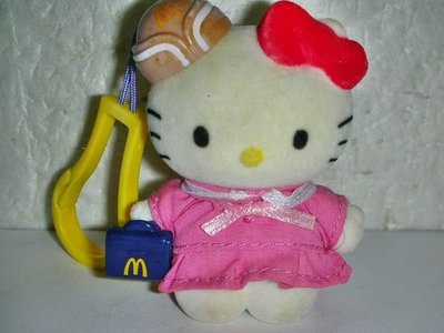 L.(企業寶寶玩偶娃娃)少見2000年麥當勞發行Hello Kitty凱蒂貓歡樂日記~野餐篇絨布娃娃吊飾!