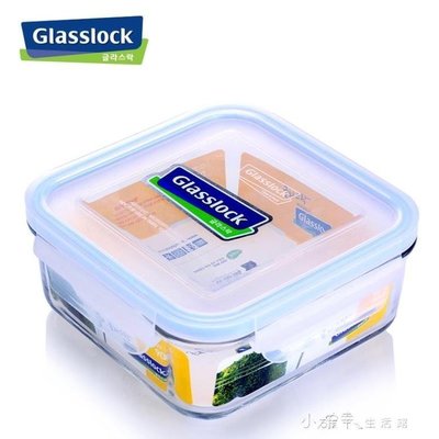 熱銷 韓國Glasslock三光云彩耐熱鋼化玻璃保鮮盒微波爐密封飯盒900ml
