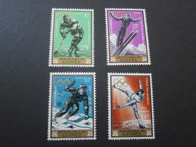 【雲品14】幾內亞Guinee 1964 Sc 333-35,C7 Olympics set MNH 庫號#BP15 35812