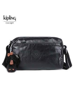 小Z代購#Kipling 猴子包 K16217 金屬黑 輕量輕便多夾層 斜背肩背包 多夾層 大容量 隨身包 日常 防水