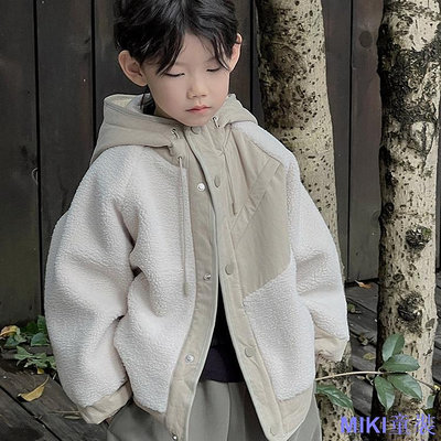 MK童裝☀️【】兒童冬裝男童刷毛外套寶寶童裝冬季新款小男孩搖粒絨連帽上衣