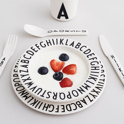 自營Designletters兒童餐具字母嬰兒盤碗寶寶餐盤深盤丹麥