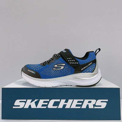 SKECHERS UlTRA GROOVE 中童 藍色 防水 舒適 運動 慢跑鞋 403847LBLBK