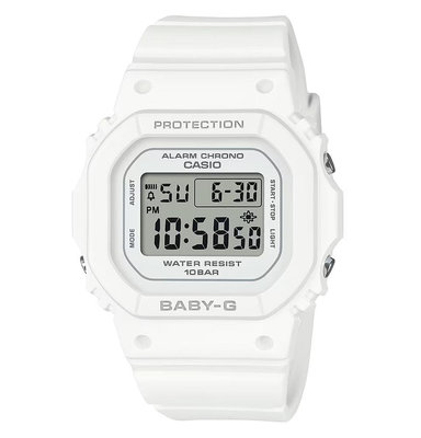 CASIO 卡西歐 BABY-G 經典方形電子腕錶 (白) /BGD-565U-7