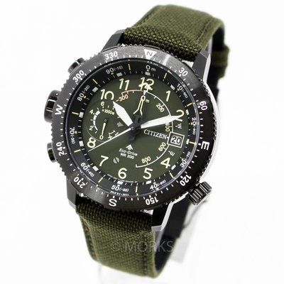 現貨 可自取 CITIZEN BN4045-12X 星辰錶 手錶 46mm 光動能 潛水錶 綠面盤 綠尼龍皮錶帶 男錶
