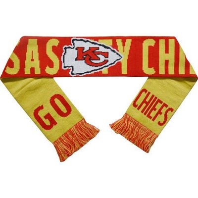 [現貨]美式足球NFL球隊圍巾 堪薩斯城酋長Kansas City Chiefs針織毛線圍脖 球迷生日交換禮物