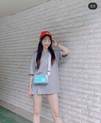 【Luxury】韓國 STRETCH ANGELS 帕尼尼 冰果凍包 雷射相機包 防潑水設計 粉藍銀 肩背包 韓國代購