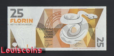 【Louis Coins】B1930-ARUBA-1993阿魯巴鈔票-25 Florin