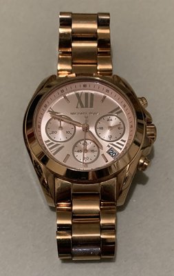 MK-Michael Kors 美式奢華風 玫瑰金腕錶