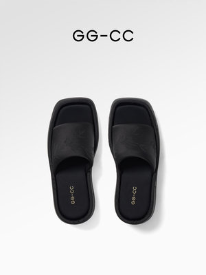 竹波月GGCC2024夏季新款時尚國風厚底拖鞋女增高涼拖可外穿-萬物起源