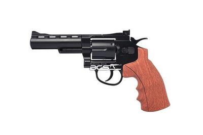 【BCS武器空間】一般版 FS 華山 1002 4吋 6mm CO2全金屬左輪手槍 仿木柄黑色-FSC1002BW4
