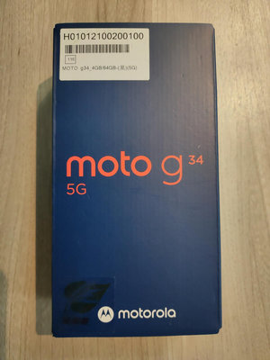 Motorola MOTO G34 5G (4GB/64GB)全新未拆封［缺貨中，請勿下單］