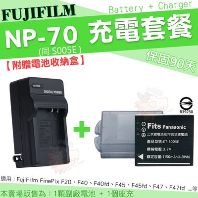 充電套餐 FUJIFILM NP70 副廠 電池 充電器 座充 FinePix F45fd F47 F47fd 鋰電池