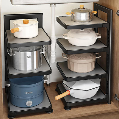 置物架佳幫手廚房置物架家用多功能鍋具收納架多層下水槽櫥柜分層放鍋架