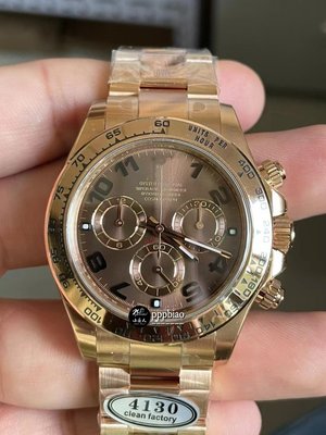 限量 Clean 玫瑰金巧克力迪通拿 116506 116515 咖啡色表盤 手錶 男士手錶