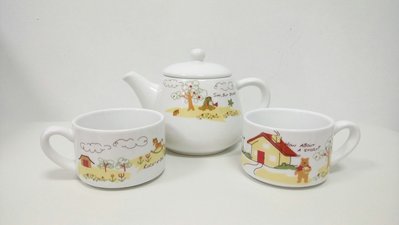 迪士尼 Disney 小熊維尼 pooh 陶瓷 午茶杯+茶壺組 水杯水壺組 sango 米奇