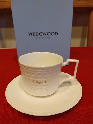 全新 WEDGWOOD citi bank聯名意大利浮雕杯碟組骨瓷歐式咖啡杯碟茶杯茶碟套裝