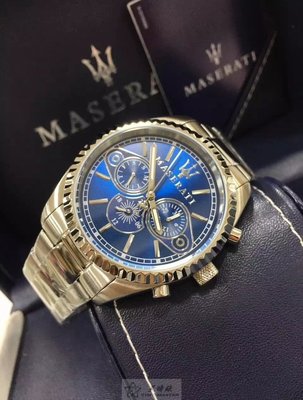 請支持正貨，瑪莎拉蒂手錶MASERATI手錶COMPETIZIONE款，編號:R8853100009,寶藍色錶面款