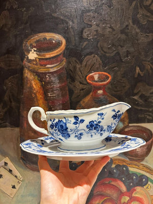 日本中古Royal Meissen醬汁壺釉下彩繪