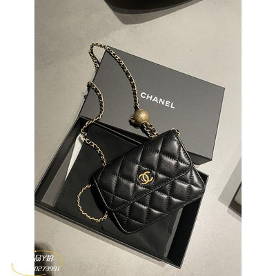 專櫃真品CHANEL AP1461 MINI 小羊皮 腰包 零錢包 金鏈 小金球 斜背包 調節球 現貨