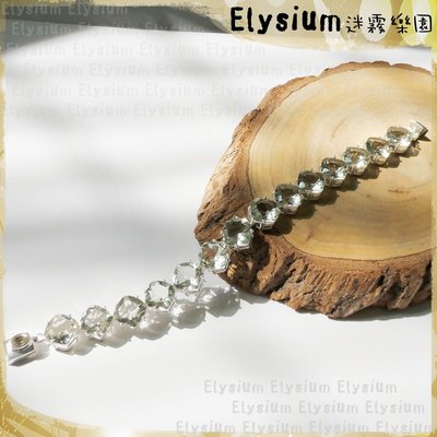 Elysium‧迷霧樂園〈LRC006B〉尼泊爾‧方形14顆  綠水晶 925銀手工手鍊