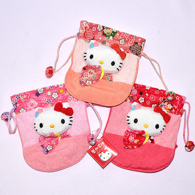 Hello Kitty 和服立體束口袋 凱蒂貓 日本限定