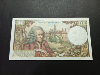 【二手】 外國老紙幣1973年法國10法郎 伏爾泰 9－9.5品 中間1953 錢幣 紙幣 硬幣【經典錢幣】