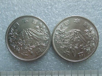 BG570 日本1964年昭和39年千圓 東京奧運 富士山銀幣 共2枚壹標