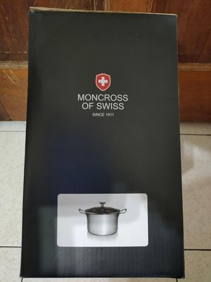 全新 瑞士MONCROSS 24cm琥珀曲線不鏽鋼湯鍋組