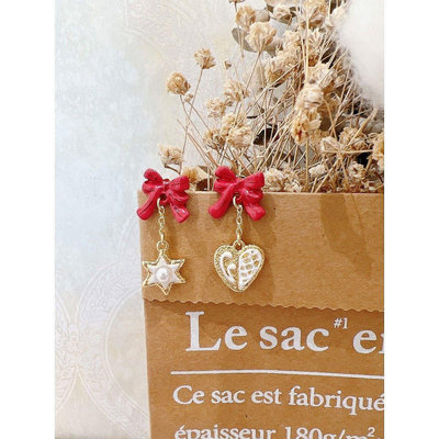 小Z代購#法國Les Nereides圣誕芭蕾胡桃夾子系列 星形愛心形耳環耳釘耳夾