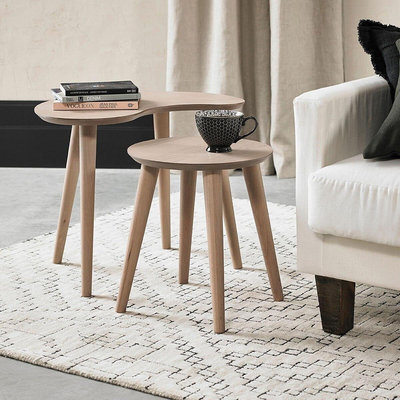 💓好市多代購/免運最便宜💓Bentley Designs Dansk 邊桌(子母桌)兩件組 木製桌腳 產地 越南