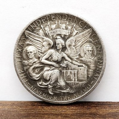 紀念1936Alamo阿拉莫戰役硬幣 德克薩斯州獨立仿古銀元紀念幣 糧票 銀元 郵票 外匯卷