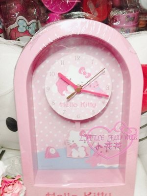 ♥小公主日本精品♥ HelloKitty哈囉凱蒂貓掛鐘時鐘可立式粉紅色凱蒂貓熊熊時鐘22024404